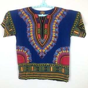 Kahyangan Dashiki Shirt XL Bold Batik Rayon Pullover Unisex Festival African